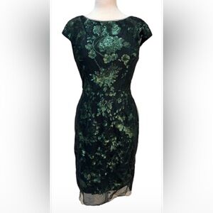 NWT Size 8 Antonio Melani Green Floral Dress